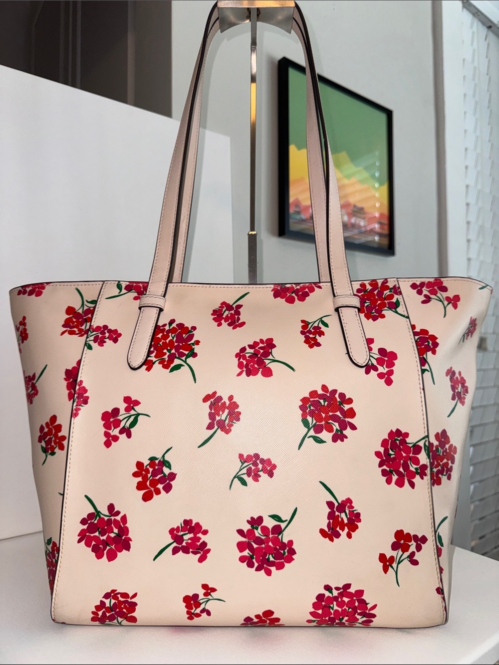Kate Spade Becca Floral Tote in Fresh Peach Multi - Picture 4 of 10